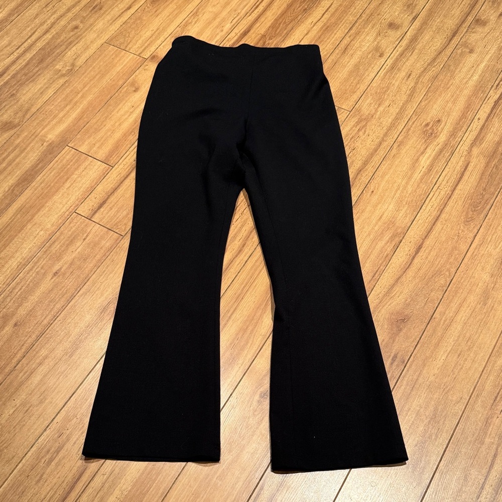 Cadeau Made in Italy Wool Black Flared Pants. Size S.
